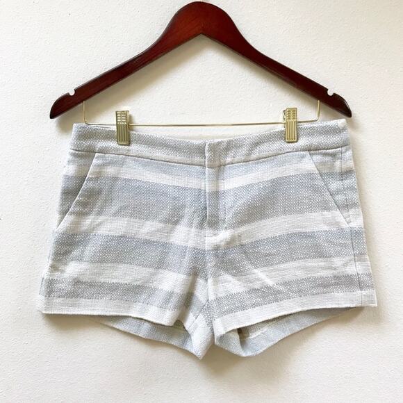 Joie ‘Merci’ Blue and Cream Striped Woven Cotton Mid Rise Dress Shorts Size 4 - Picture 5 of 9